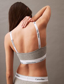 Icon Cotton Bandeau Bralette, Grey Heather, hi-res