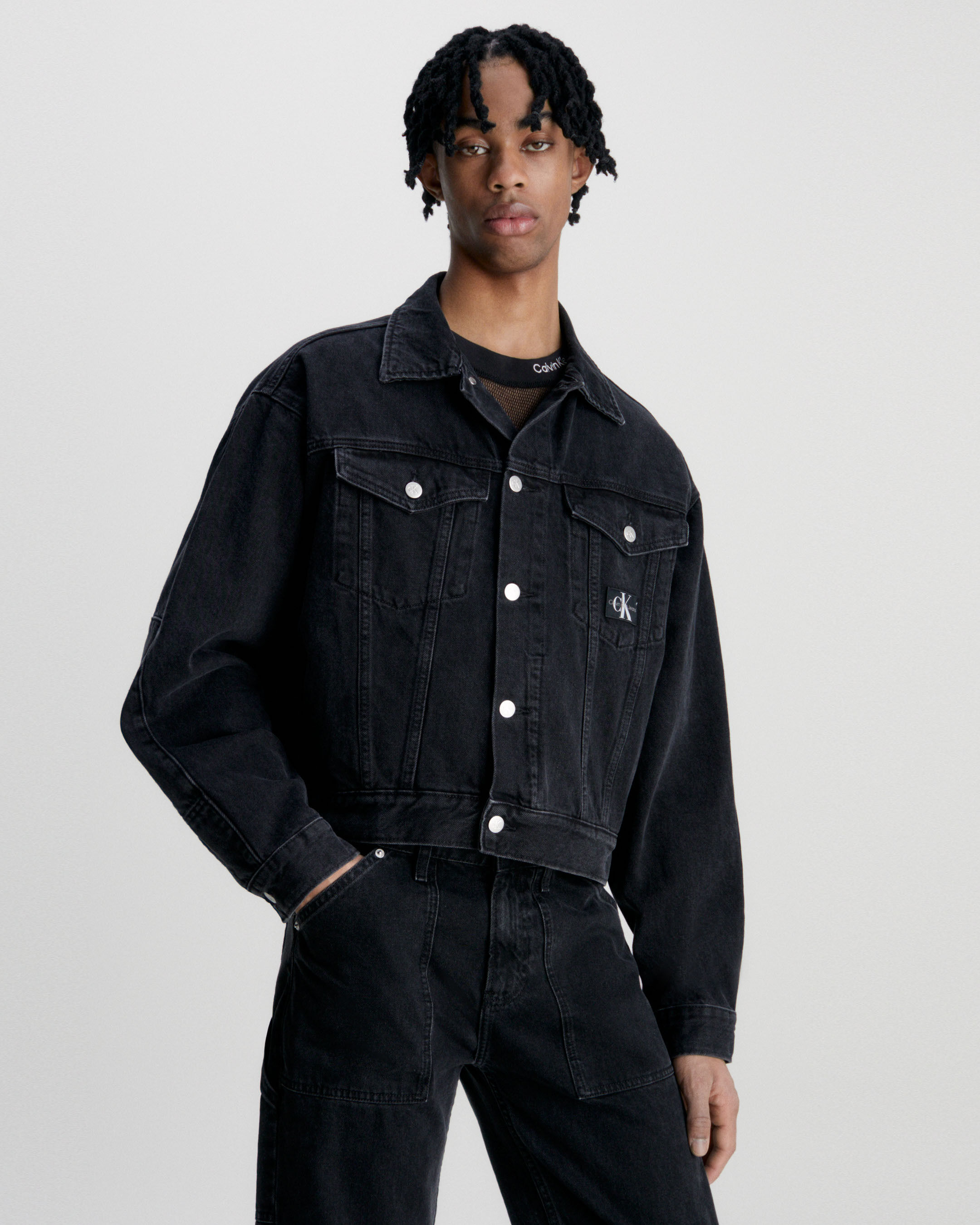 Cropped Denim Jacket | Jackets + Outerwear | Calvin Klein Jeans