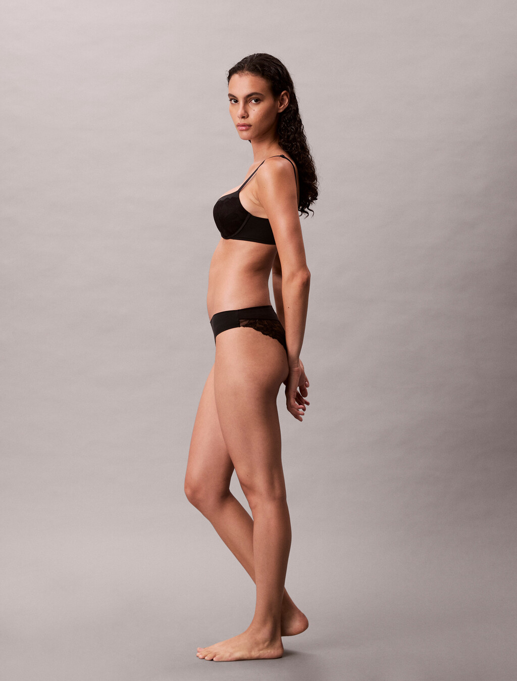 Push Up Plunge Bra - Perfectly Fit Lace, Black, hi-res