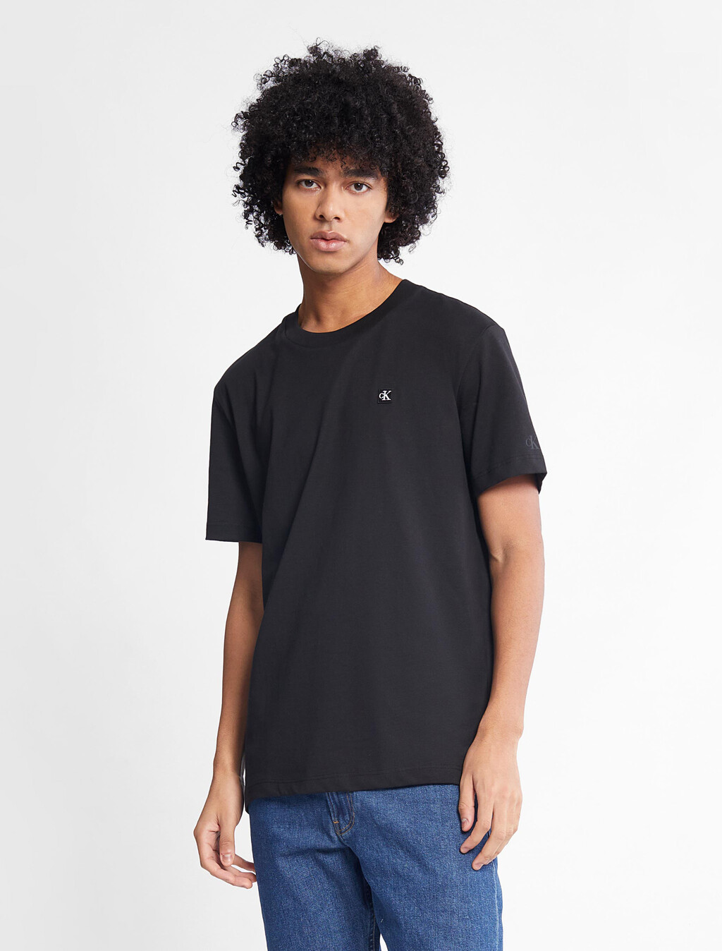 Badge Logo Crew Neck Tee, Ck Black, hi-res