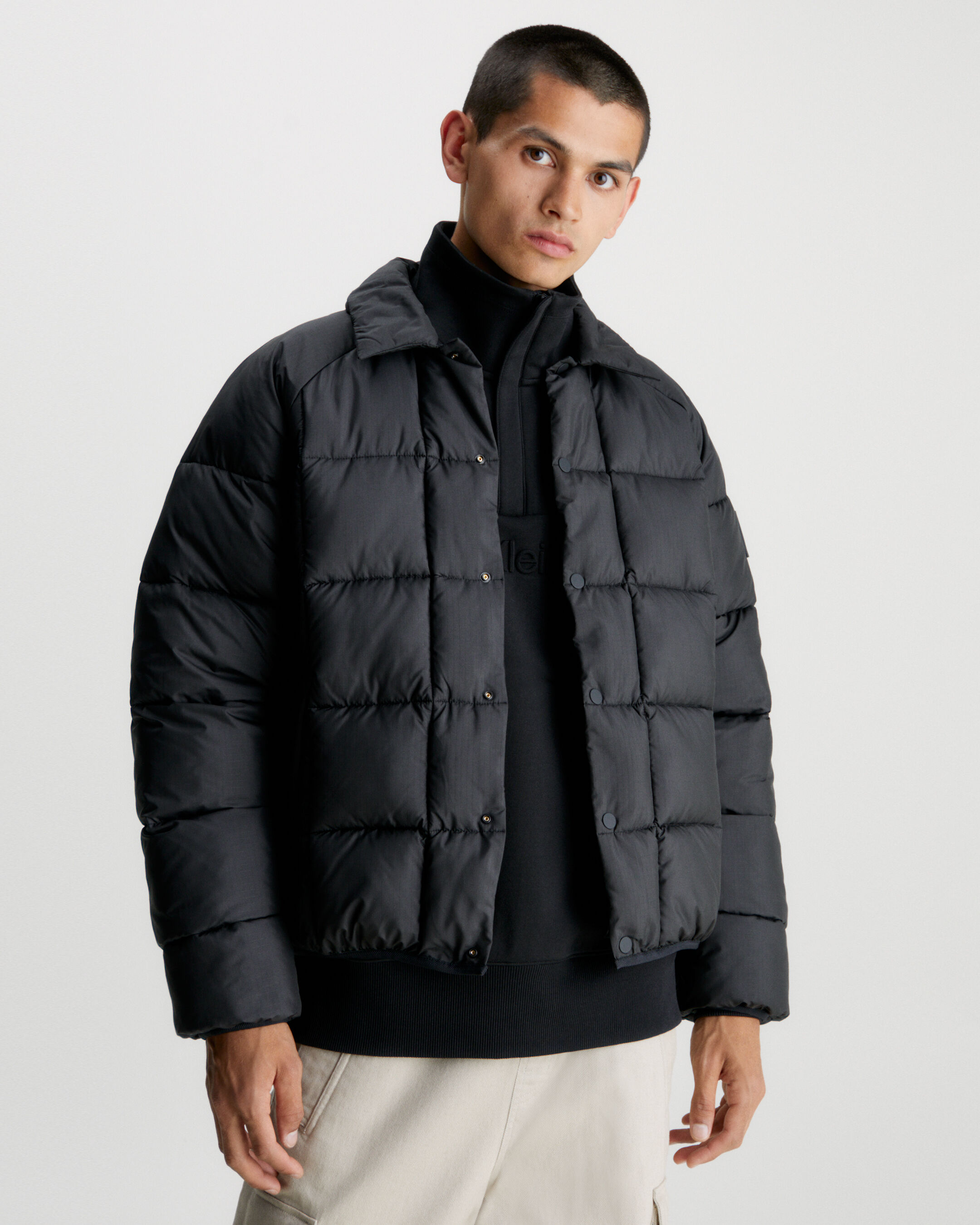 Mens padded outlet shirt jacket