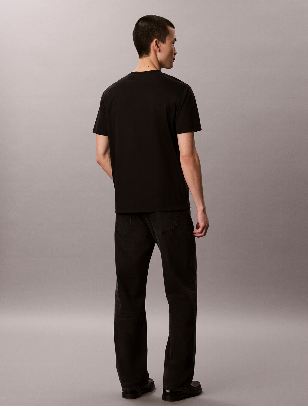 Mercerized Double Knit Cotton Tee, Black, hi-res