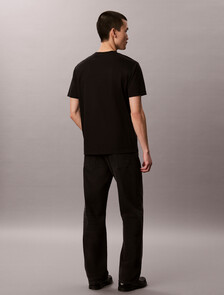 Mercerized Double Knit Cotton Tee, Black, hi-res
