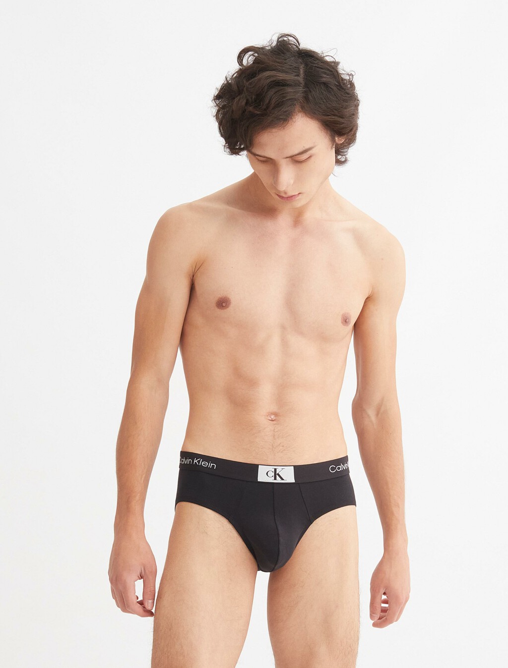 CALVIN KLEIN 1996 棉質低腰三角褲, Black, hi-res