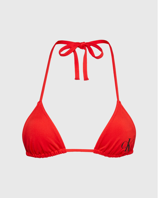 CK Monogram Triangle Bikini Top