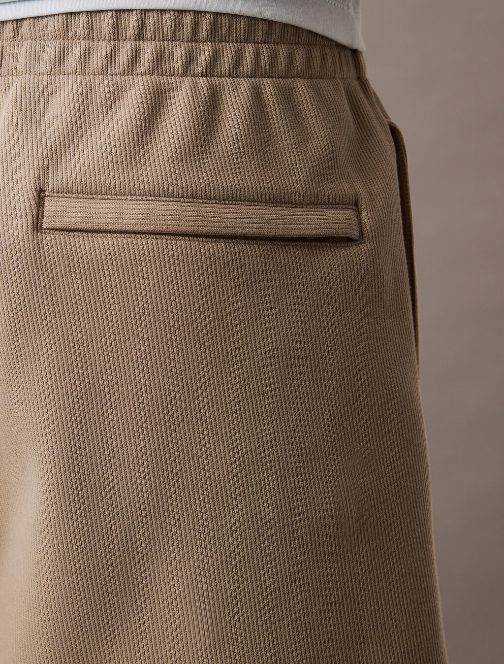雙羅紋針織 Monogram 刺繡短褲, Vintage Khaki, hi-res