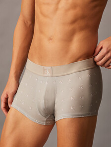 1966 超細纖維低腰平口內褲, EMBOSSED MONOGRAM PRINT_VINTAGE KHAKI, hi-res