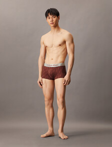 Brushed Microfiber Stretch Low Rise Trunk, 18842 NETTED LOGO+DEEP MINERAL RED, hi-res