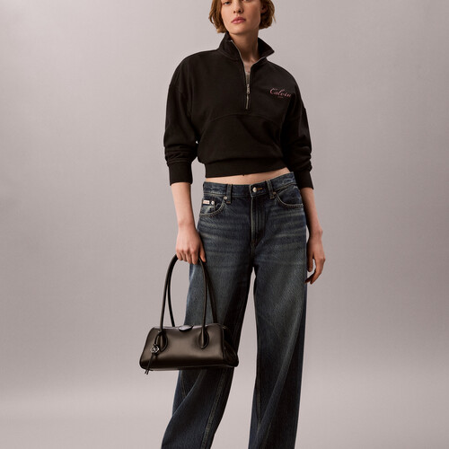 Relaxed Quarter Zip Sweatshirt Black