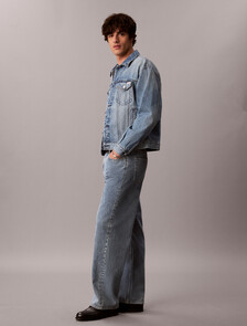90s Denim Logo Trucker Jacket, BOULEVARD BLUES, hi-res