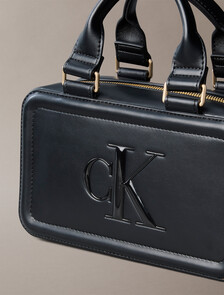 Bold Monogram Mini Tote, Black, hi-res