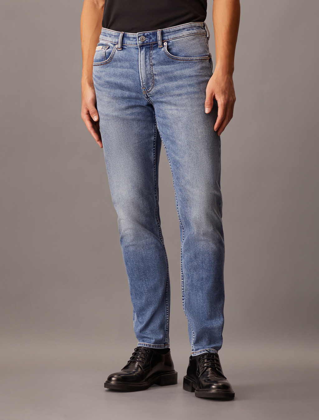 Luxe Lined Body Taper Jeans, Denim Medium, hi-res