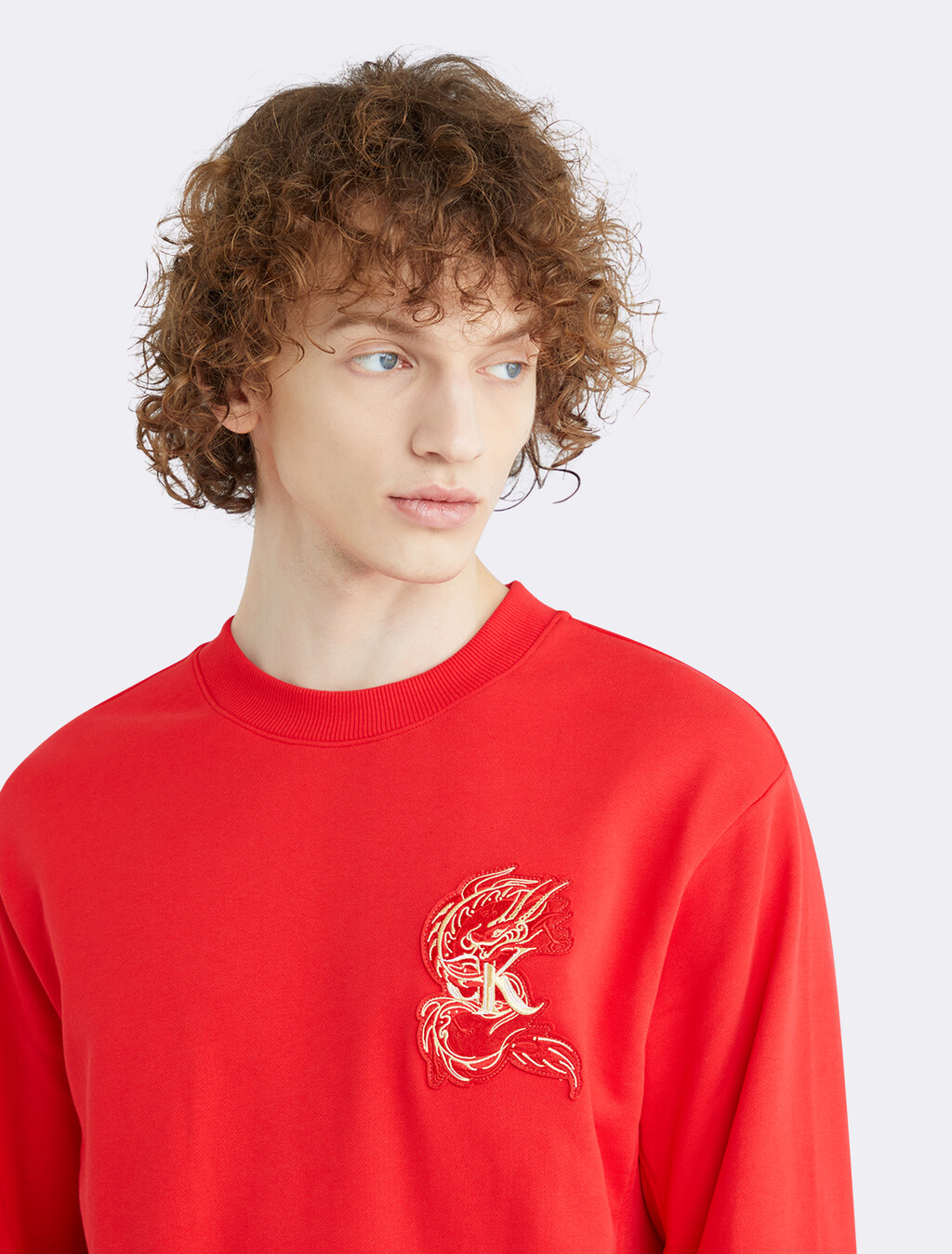 龍年中性 Monogram 圖案衛衣, Chinese Red, hi-res