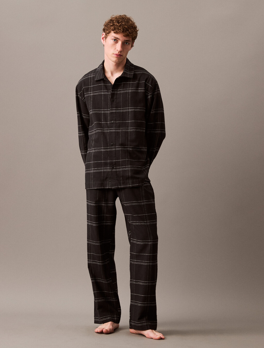 法蘭絨睡褲, 17770 BEAM PLAID+BLACK, hi-res