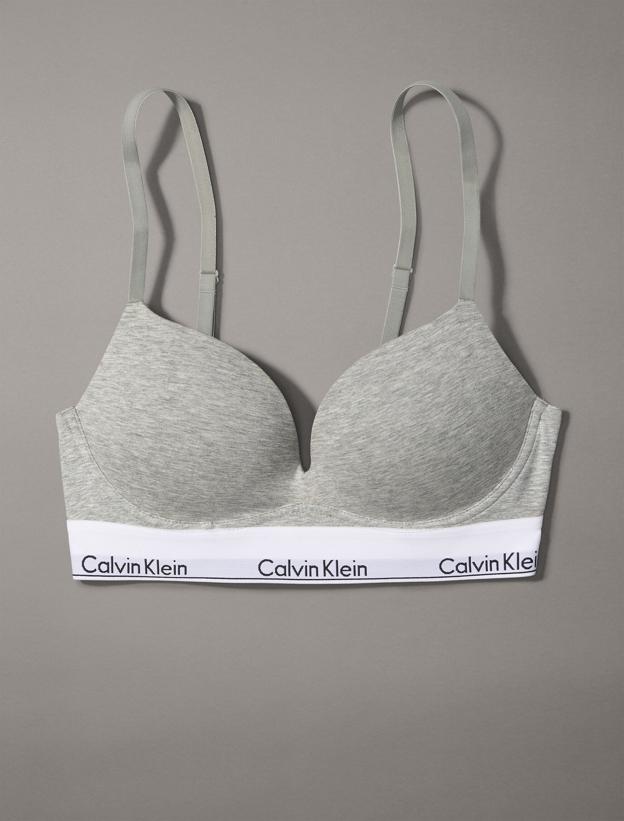 Icon Cotton Push Up Plunge Bra | grey | Calvin Klein 台灣