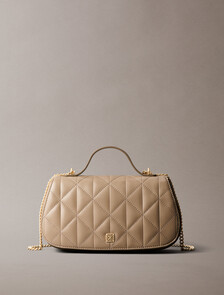 Quilted Emblem Logo Chain Bag, Desert Taupe, hi-res