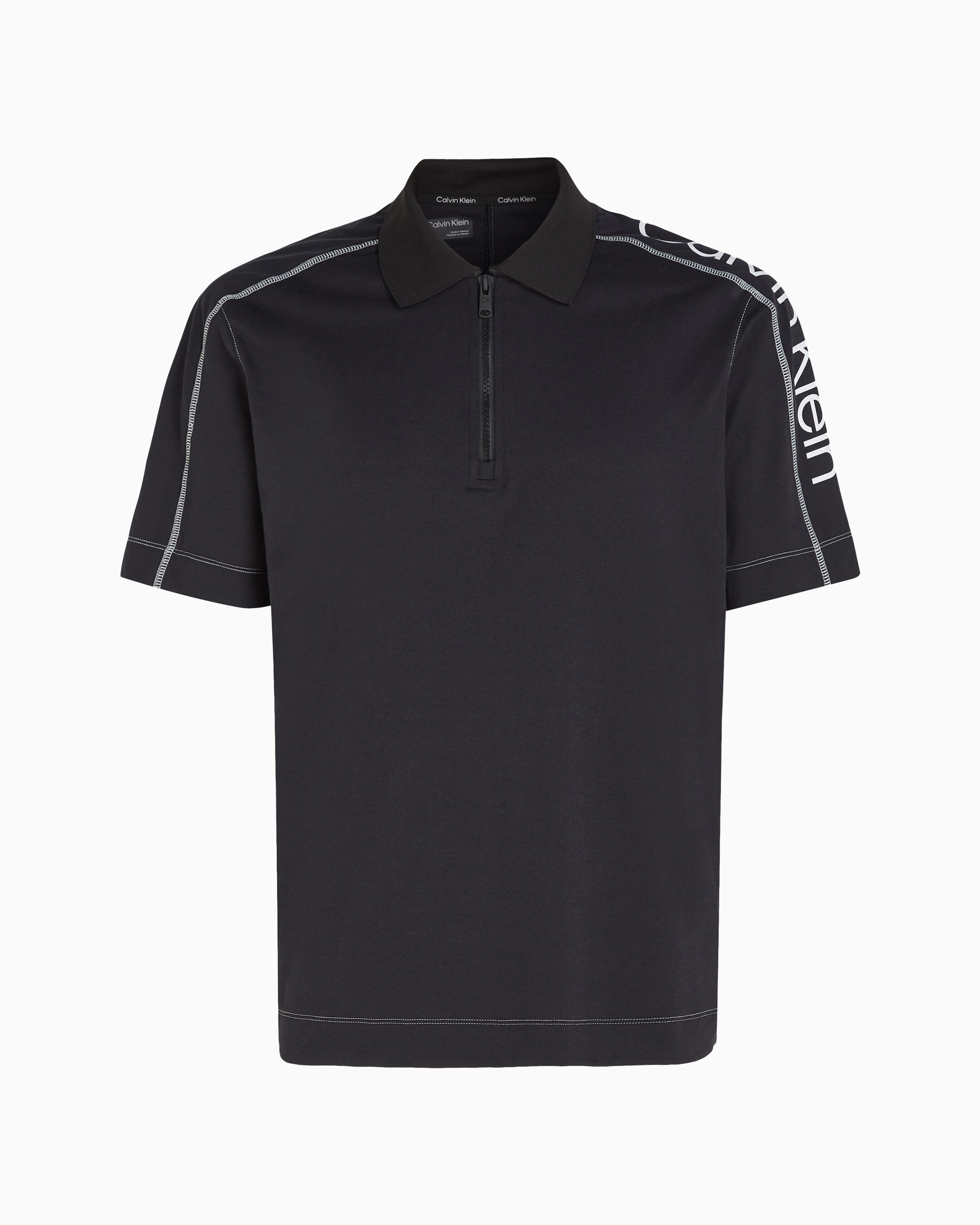 Zip Polo Shirt black Calvin Klein Taiwan