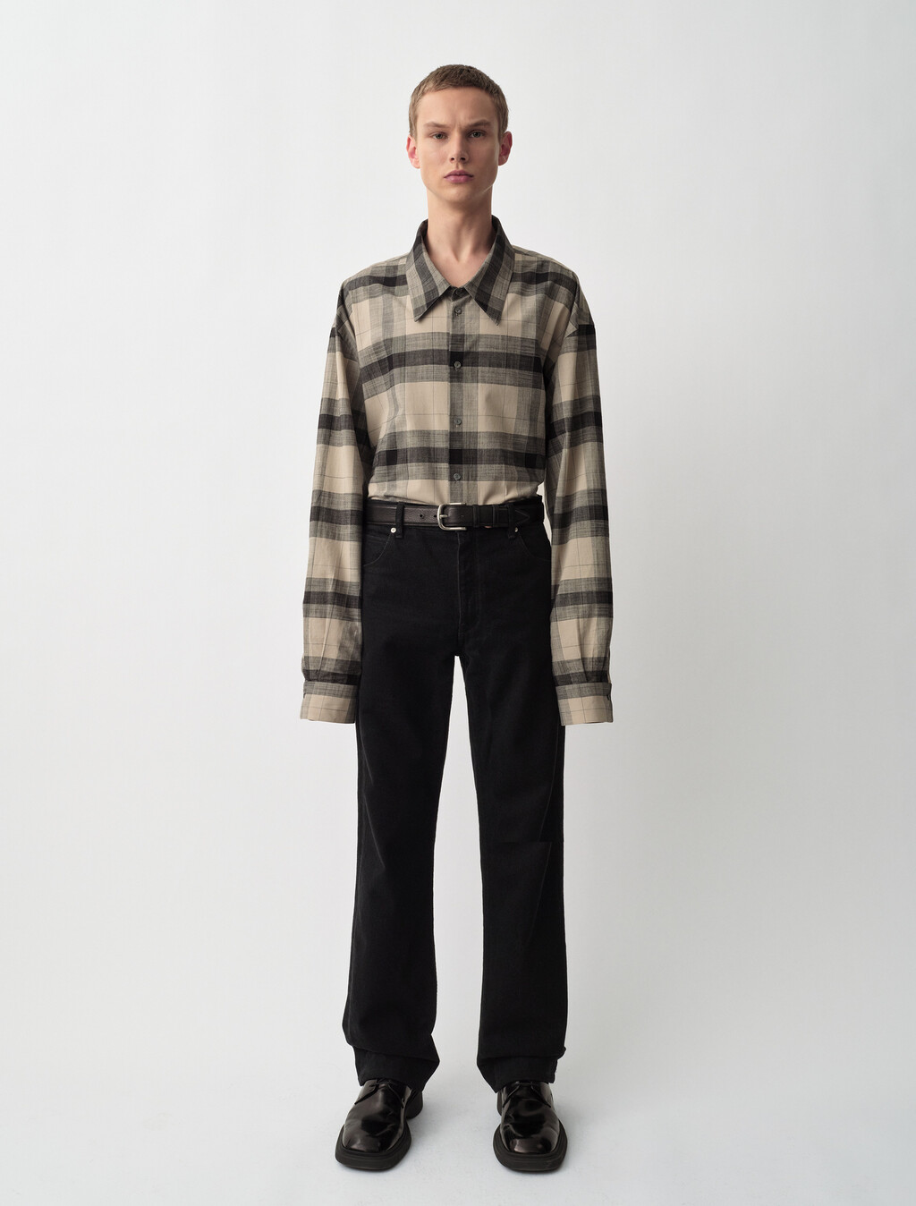 Blakely格紋鈕扣襯衫, Black, hi-res