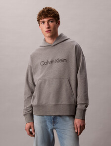 經典標誌毛圈布連帽運動衫, Medium Grey Heather, hi-res