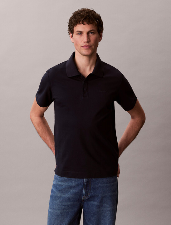 Cotton Blend Pique Polo Shirt