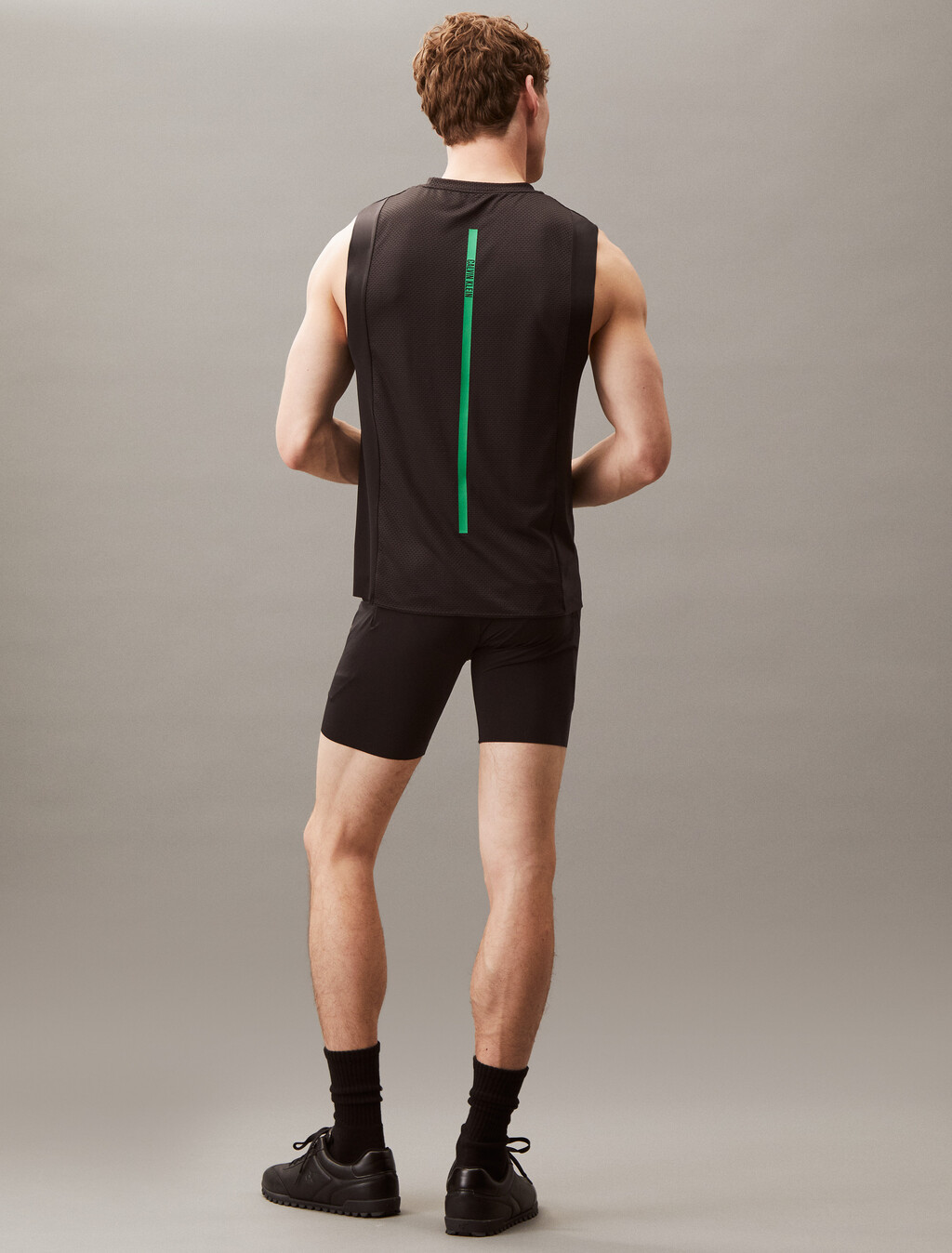 Intense Power Biker Shorts, BLACK W/ BLOSSOM GREEN LOGO, hi-res