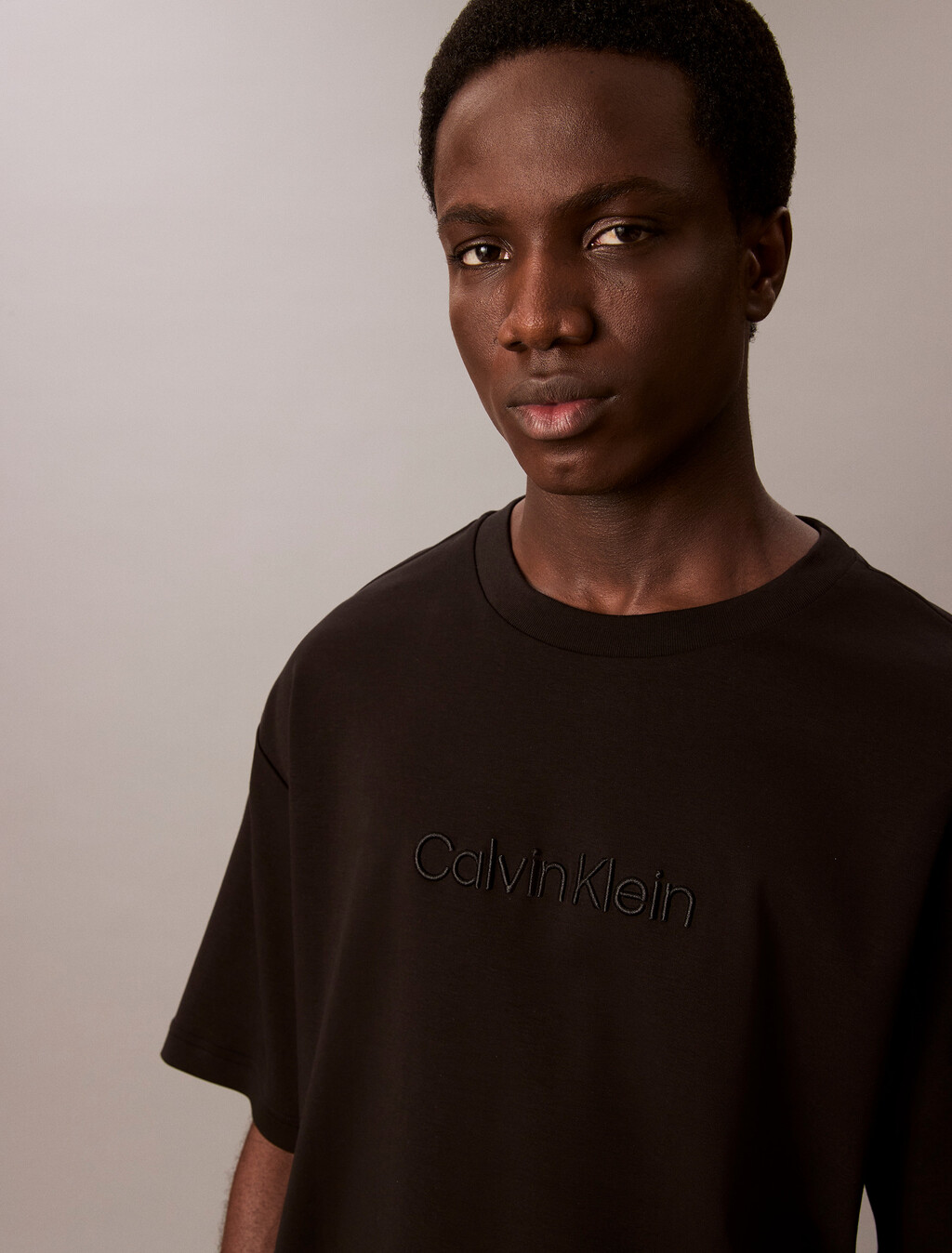 Calvin Klein 標誌 T 恤, Black, hi-res