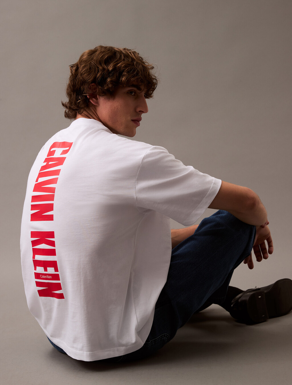Calvin Klein Logo Print Tee, Brilliant White, hi-res