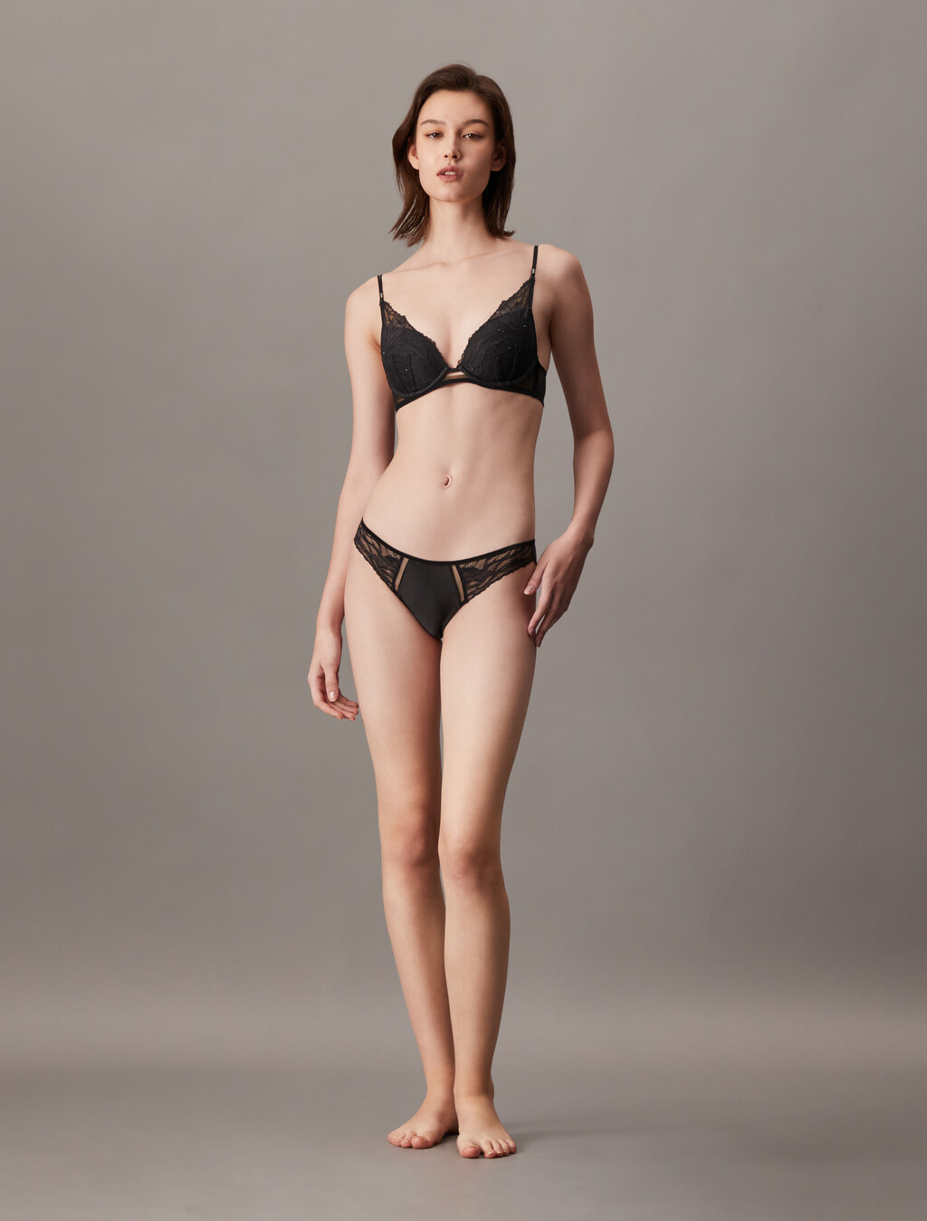 CK Black 亮片比基尼內褲, Black, hi-res