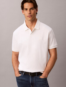 Mercerized Double Knit Cotton Polo, Bright White, hi-res