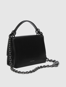 Leather Crossbody, Black, hi-res