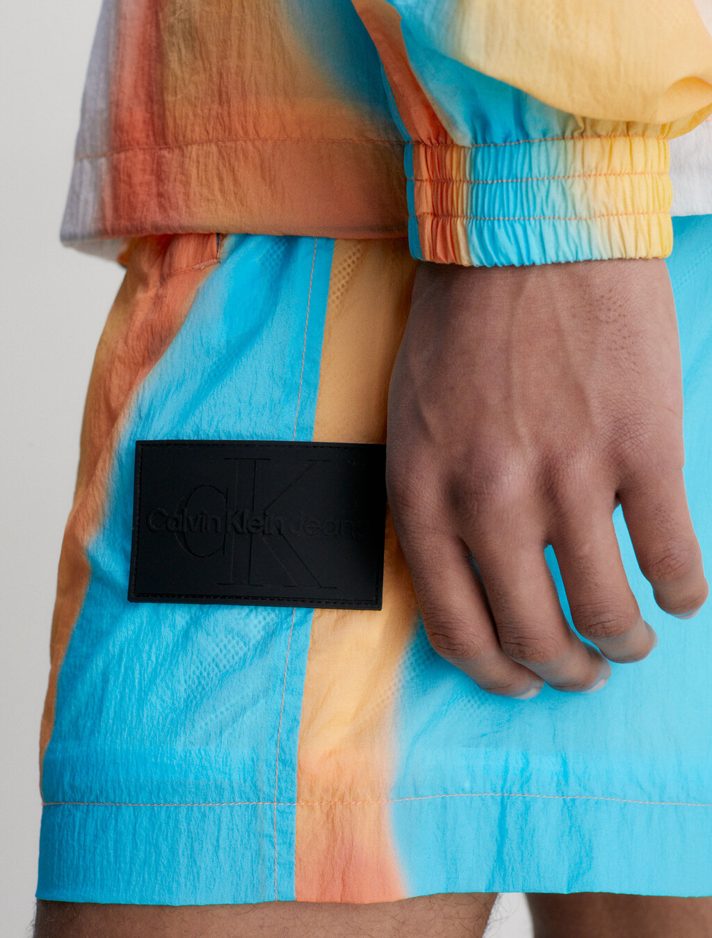 Recycled Nylon Multicolour Shorts, Gradient Shift, hi-res