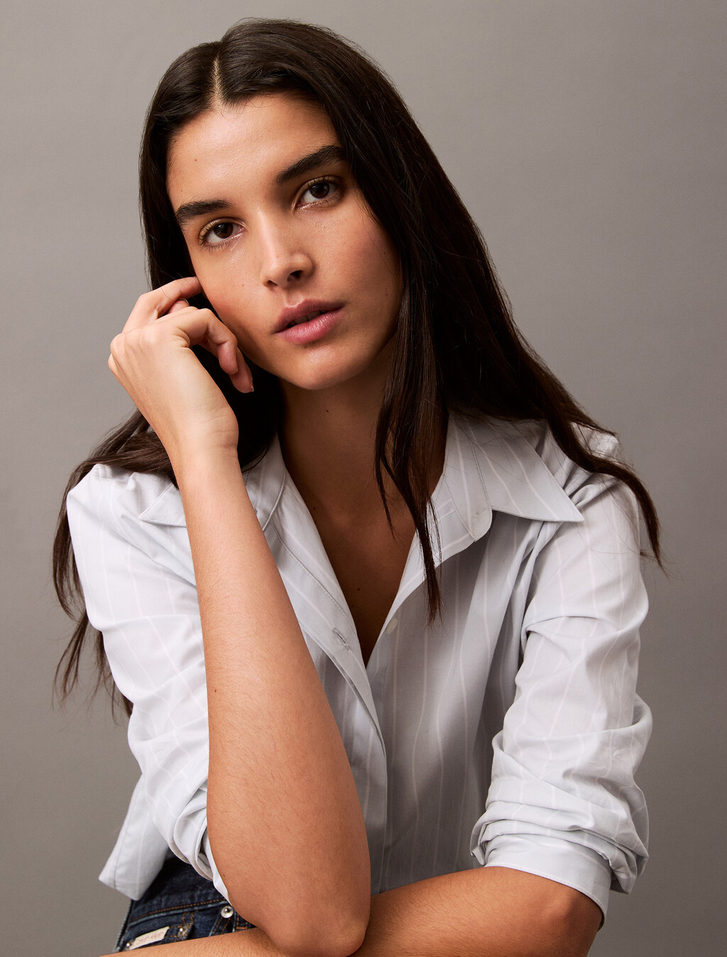 Stripe Poplin Button-Down Shirt, CSW24F_P014_1_Plein Air (Wide Stripe), hi-res
