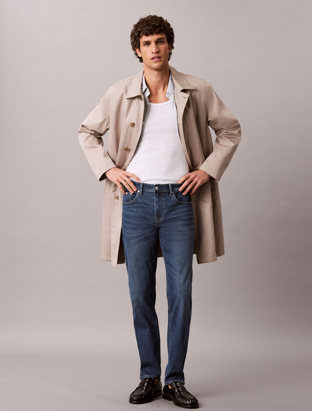 Dark Denim Body Taper Jeans, DENIM DARK, hi-res