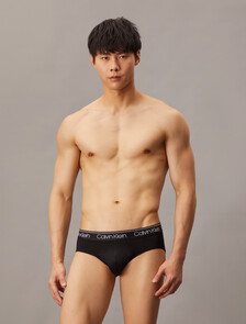 超細纖維彈性三角內褲 3 件組, 3 Black, hi-res