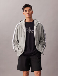 棉質混紡毛圈布連帽外套, Medium Grey Heather, hi-res