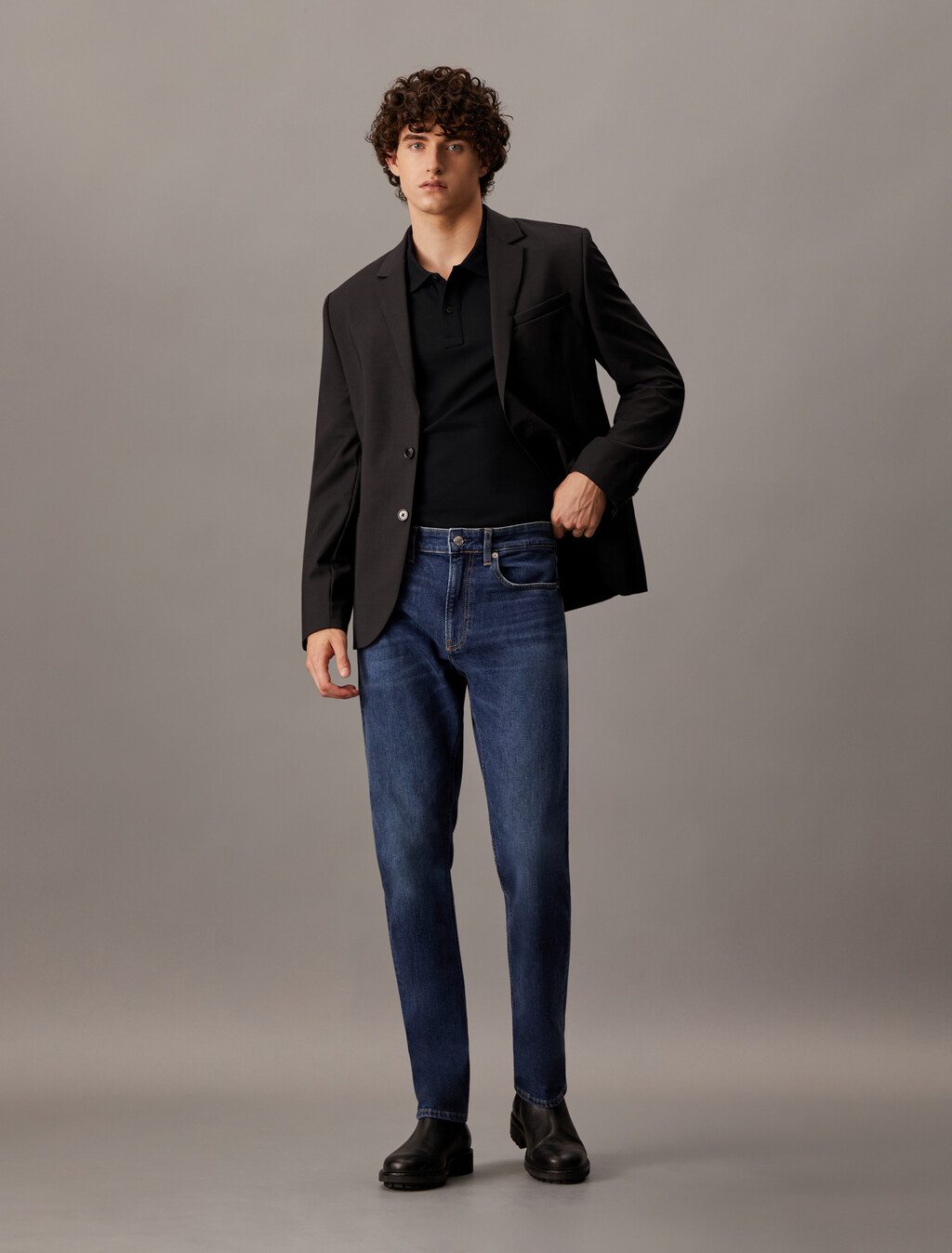 CK 標誌珠地棉 Polo 衫, Ck Black, hi-res