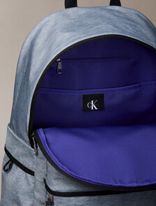 Bold Logo Nylon Round Backpack, Gray Heather, hi-res