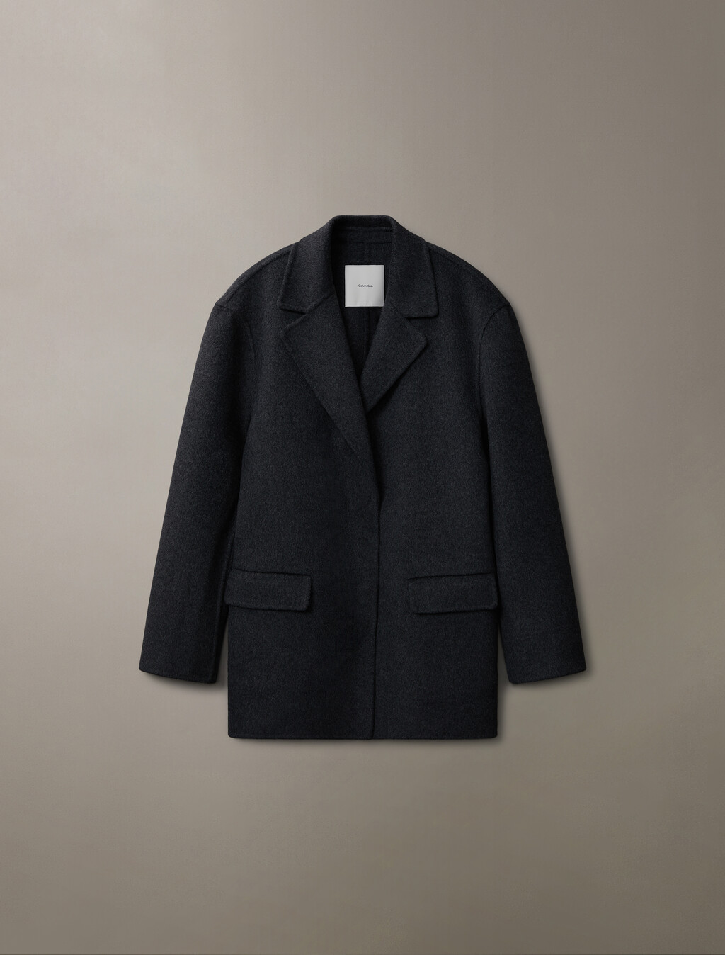 Double Face Recycled Wool Blend Blazer, GUNMETAL MELANGE, hi-res