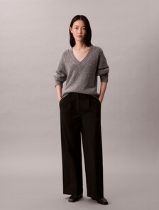 厚實寬鬆 V 領毛衣, Stoneflag, hi-res