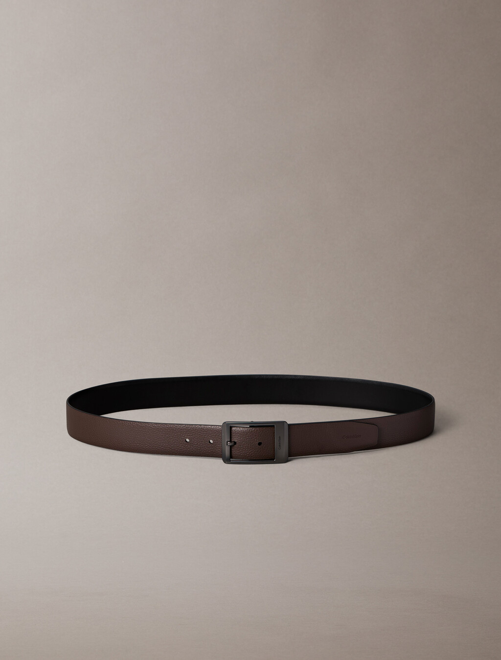 CK Faceted Reversible Belt, Black / CK Dark Brown / Matte Gunmetal, hi-res