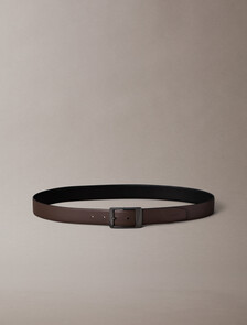 CK Faceted Reversible Belt, Black / CK Dark Brown / Matte Gunmetal, hi-res