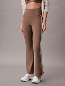 Shine Stripe Flared Leggings, Shitake, hi-res