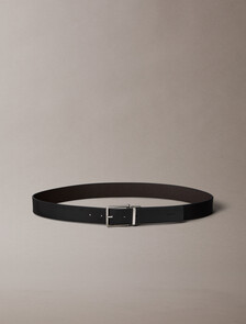 Reversible Full-Grain Leather Belt, Black/CK Dark Brown/Brushed Nickel, hi-res