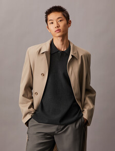 Tech Knit Sweater Polo Shirt, Gunmetal Htr, hi-res
