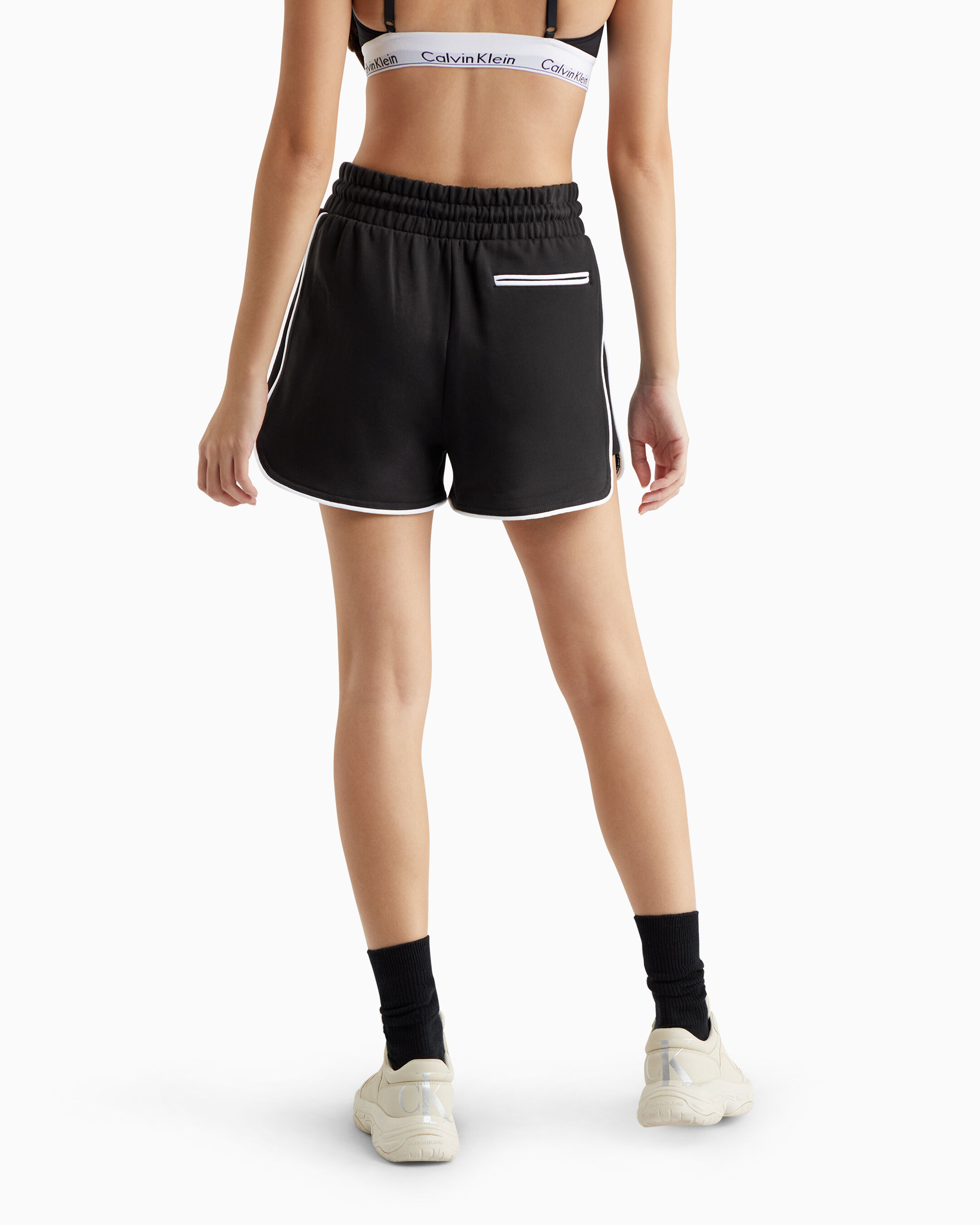 Black White Piping Shorts