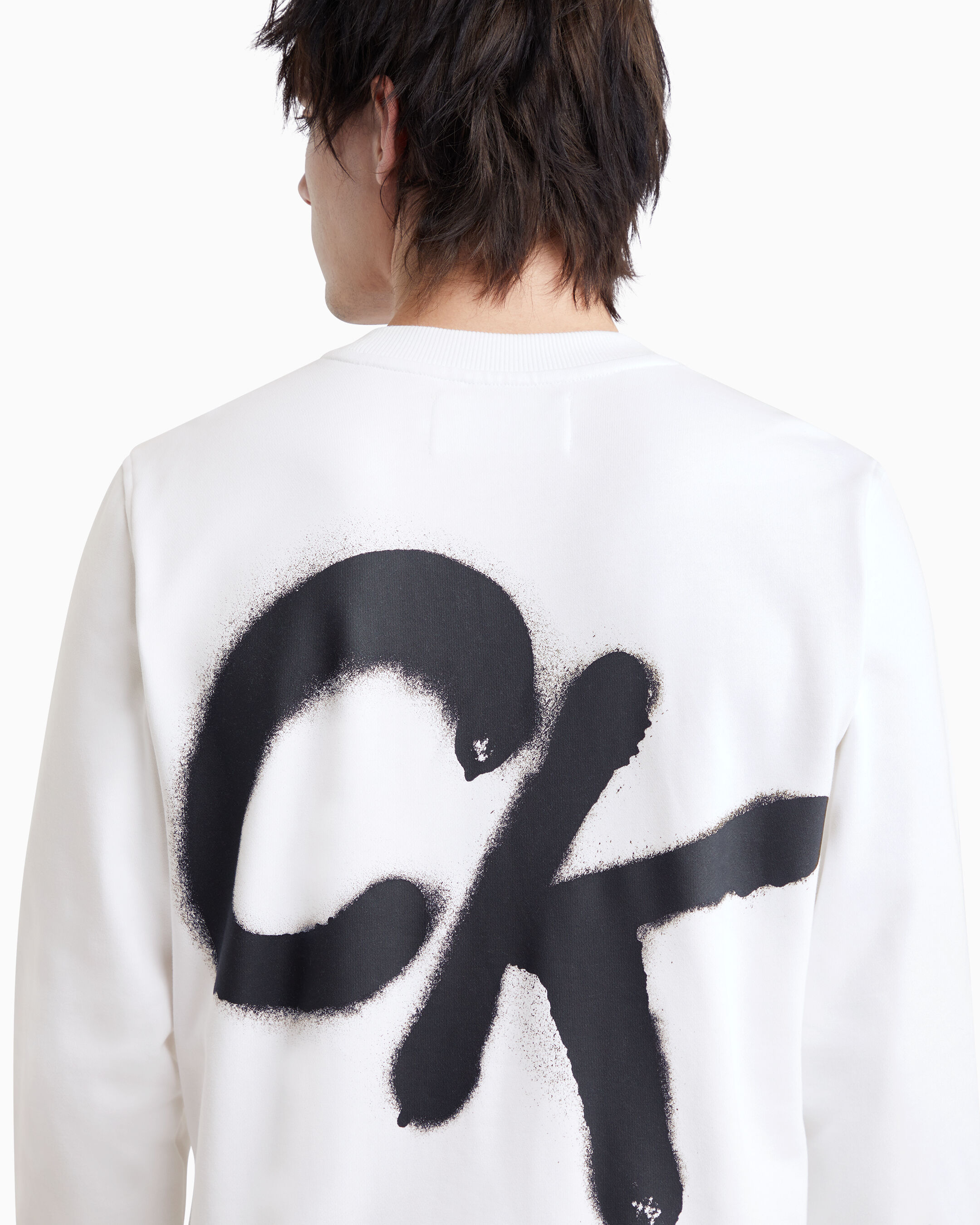 Calvin klein on sale logo sweatshirt mens