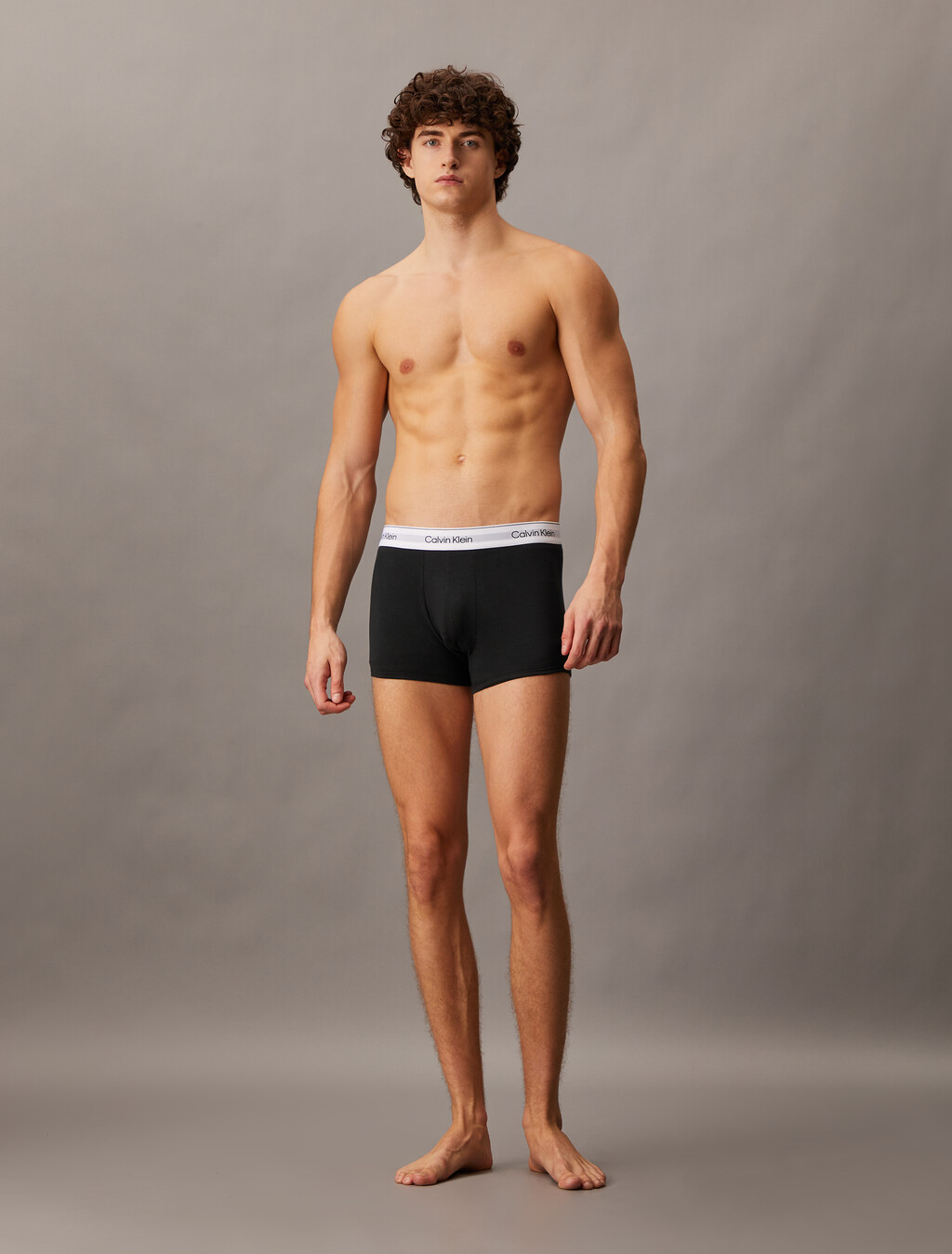 Icon Cotton Stretch Trunks 2 Pack, Grey Heather / Black, hi-res