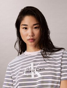 Striped Monogram Logo T-Shirt, Dylan Stripe Sweet Blue, hi-res