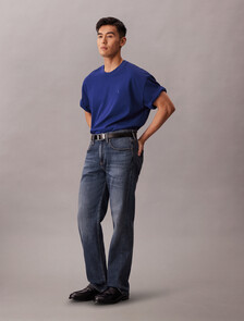 Oversized Embossed Monogram Tee, Blue Majesty, hi-res