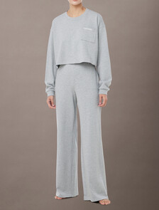 標誌棉質平紋布睡衣長褲, B10 Grey Heather, hi-res